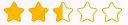 Two and Half Star Rating Icon
